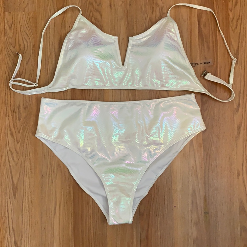 Plus size white bikini from Shein